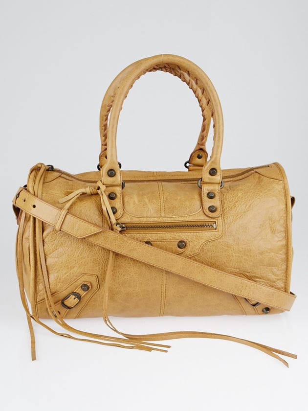 Balenciaga Cumin Lambskin Leather Maxi Twiggy Bag