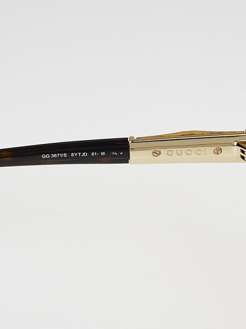 Gucci Taupe Frame Bamboo Sunglasses-3671/S | Yoogi's Closet