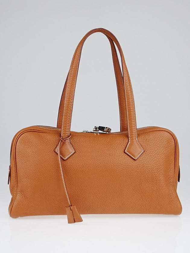 Hermes 38cm Gold Clemence Leather Victoria Elan Bag