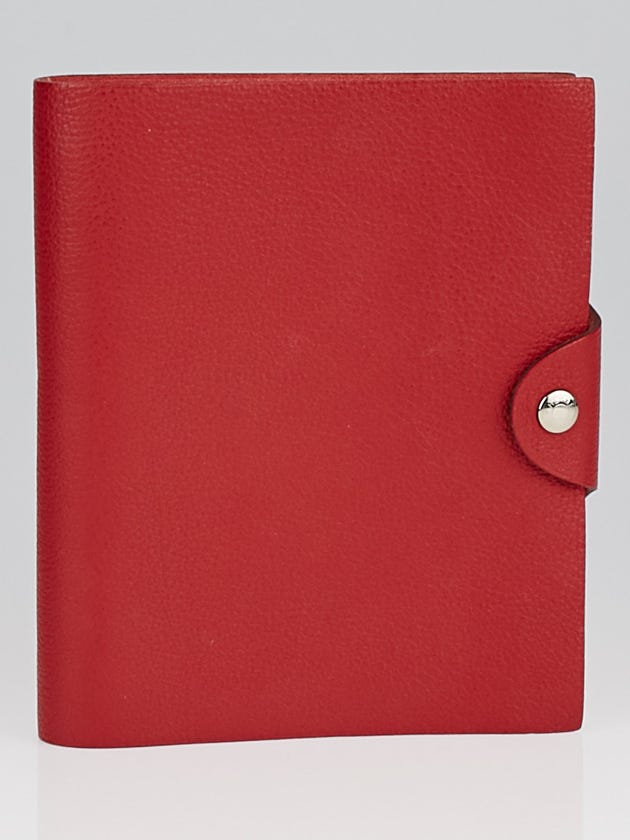 Hermes Vermillon Clemence Leather Ulysses PM Agenda/Notebook