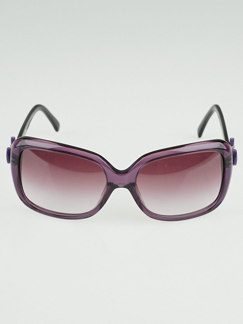 Chanel Purple Frame Gradient Tint Bow Sunglasses-5171 - Yoogi's Closet