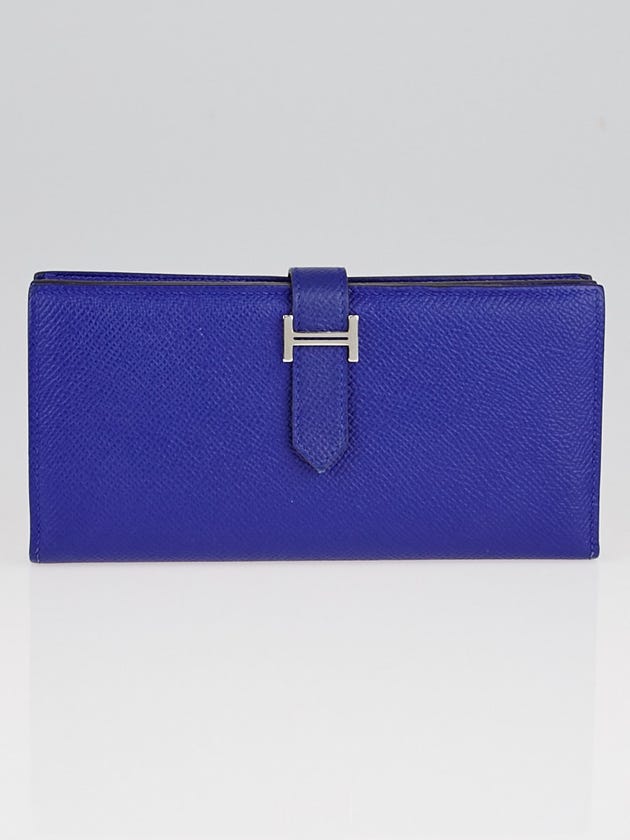 Hermes Electric Blue Epsom Leather Bearn Wallet