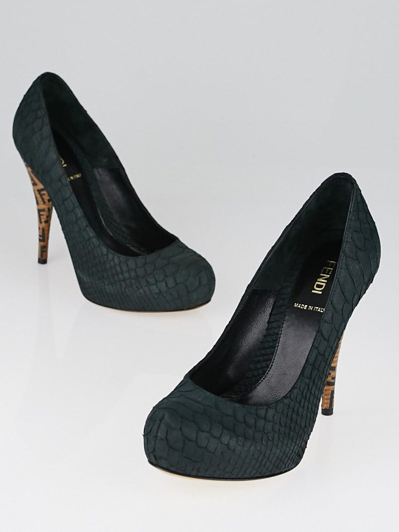 Fendi Black Python Pumps Size 7 37.5 Yoogi s Closet