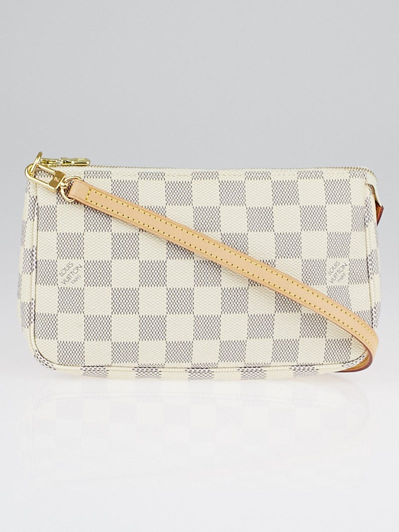 Louis Vuitton ホワイトロンパース Louis Vuitton Damier Azur Canvas Accessories Pochette Bag w/ Long