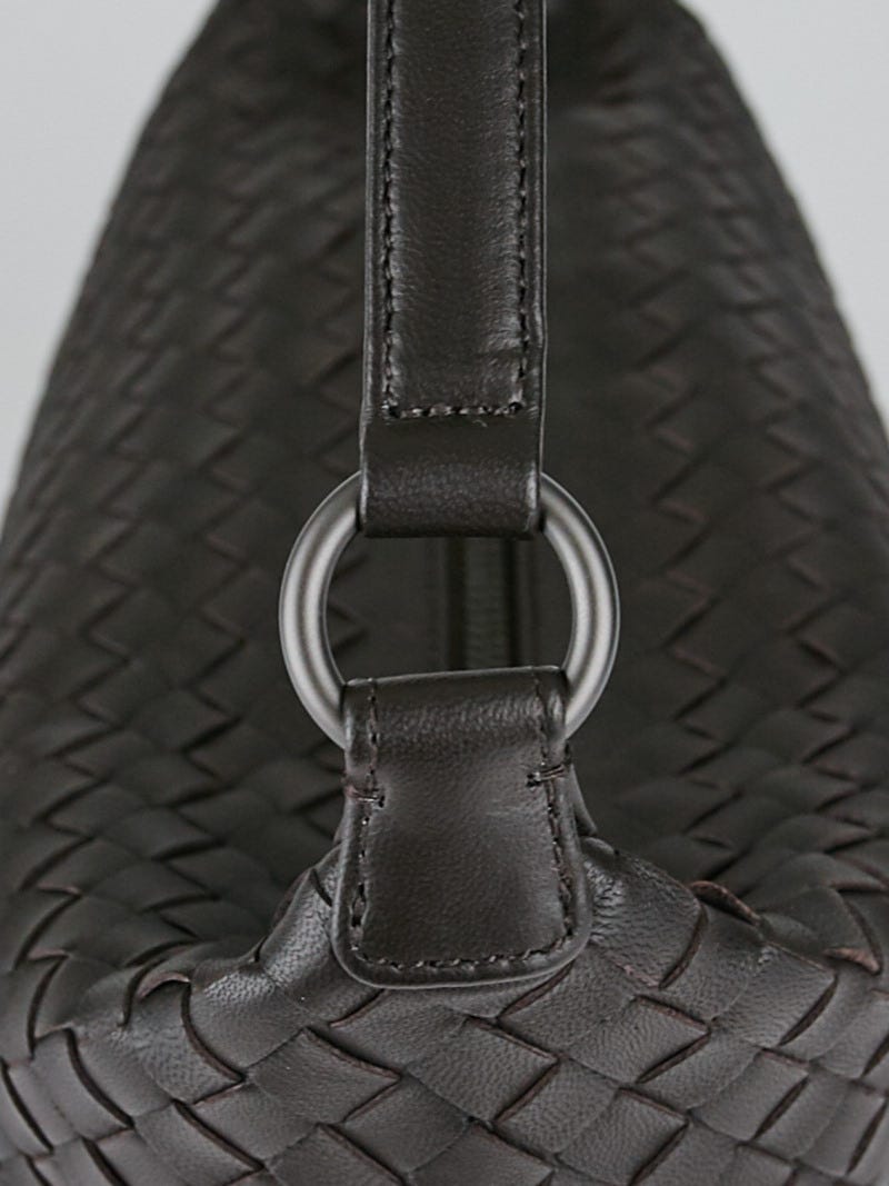 Bottega Veneta Espresso Intrecciato Woven Nappa Leather Small