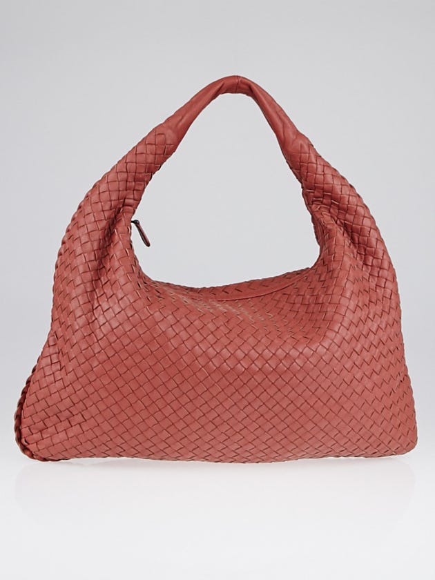 Bottega Veneta Appia Intrecciato Woven Nappa Leather Large Veneta Hobo Bag