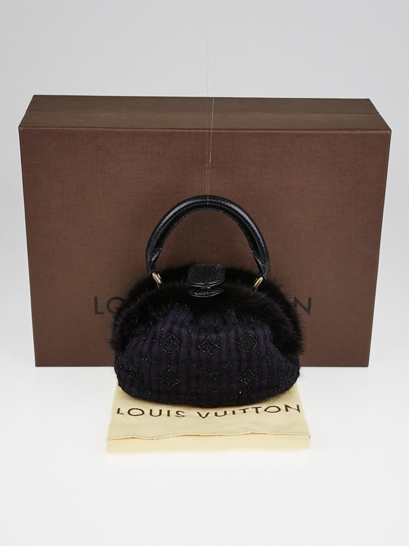Louis Vuitton Limited Edition Black Quilted Monogram Chiffon Mink Demi Lune  MM Bag - Yoogi's Closet