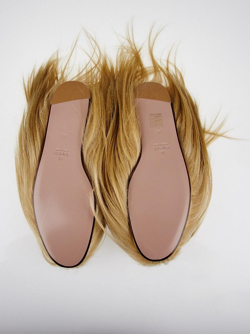 Gucci goat hair slippers online