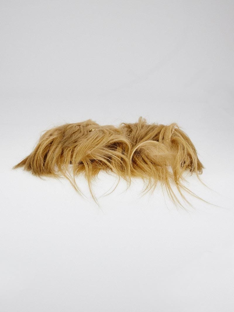 Gucci Natural Long Hair Goat Princetown Horsebit Slipper Flats Size 7.5 38 Yoogi s Closet