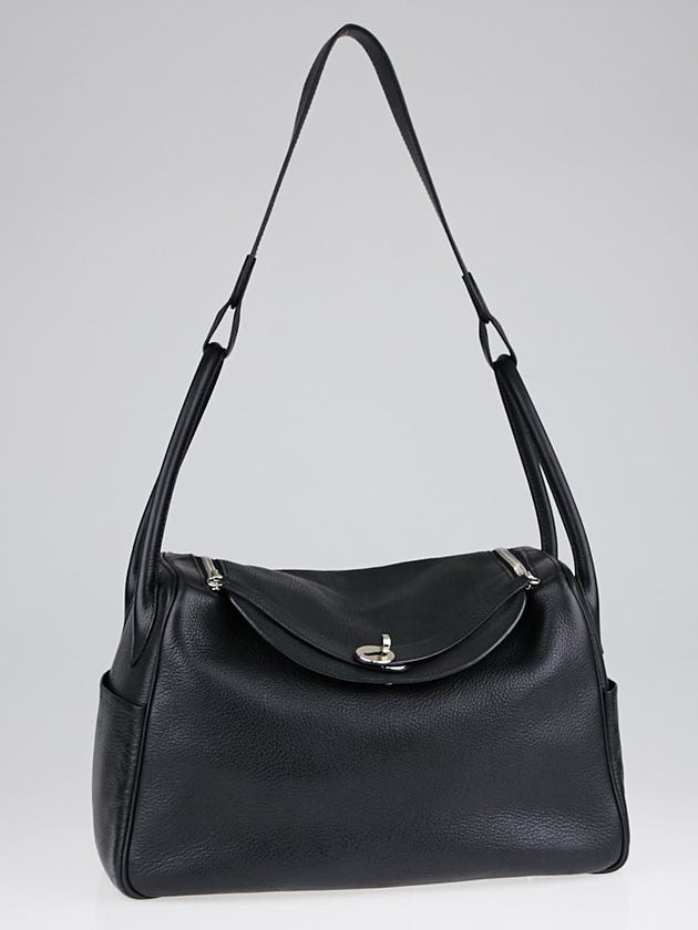 Hermes 30cm Black Togo Leather Palladium Plated Lindy Bag