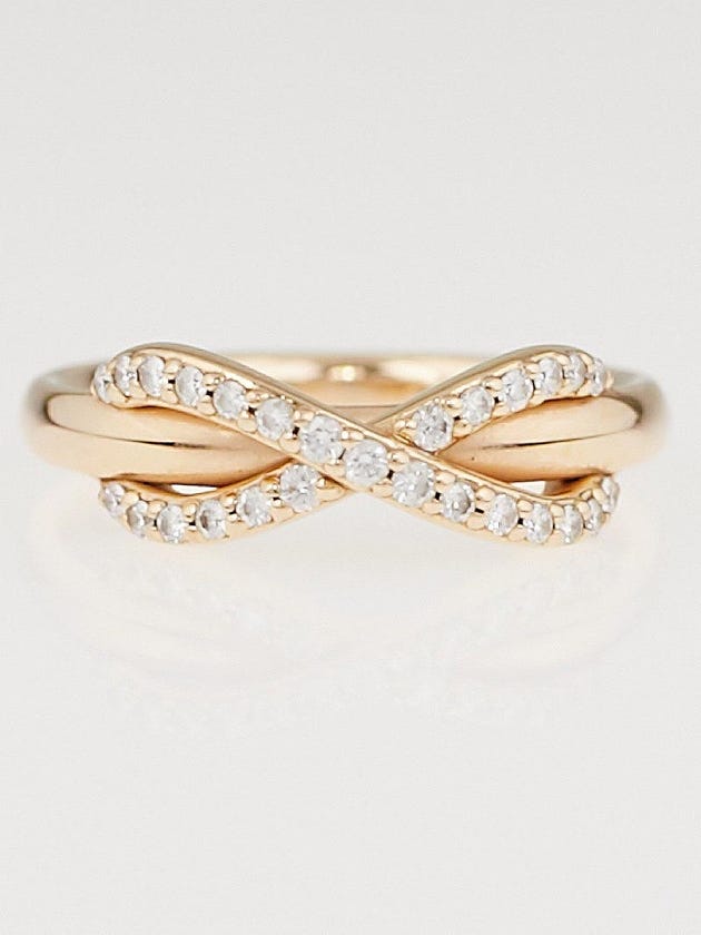 Tiffany & Co. 18k Rose Gold and Diamond Infinity Ring Size 4