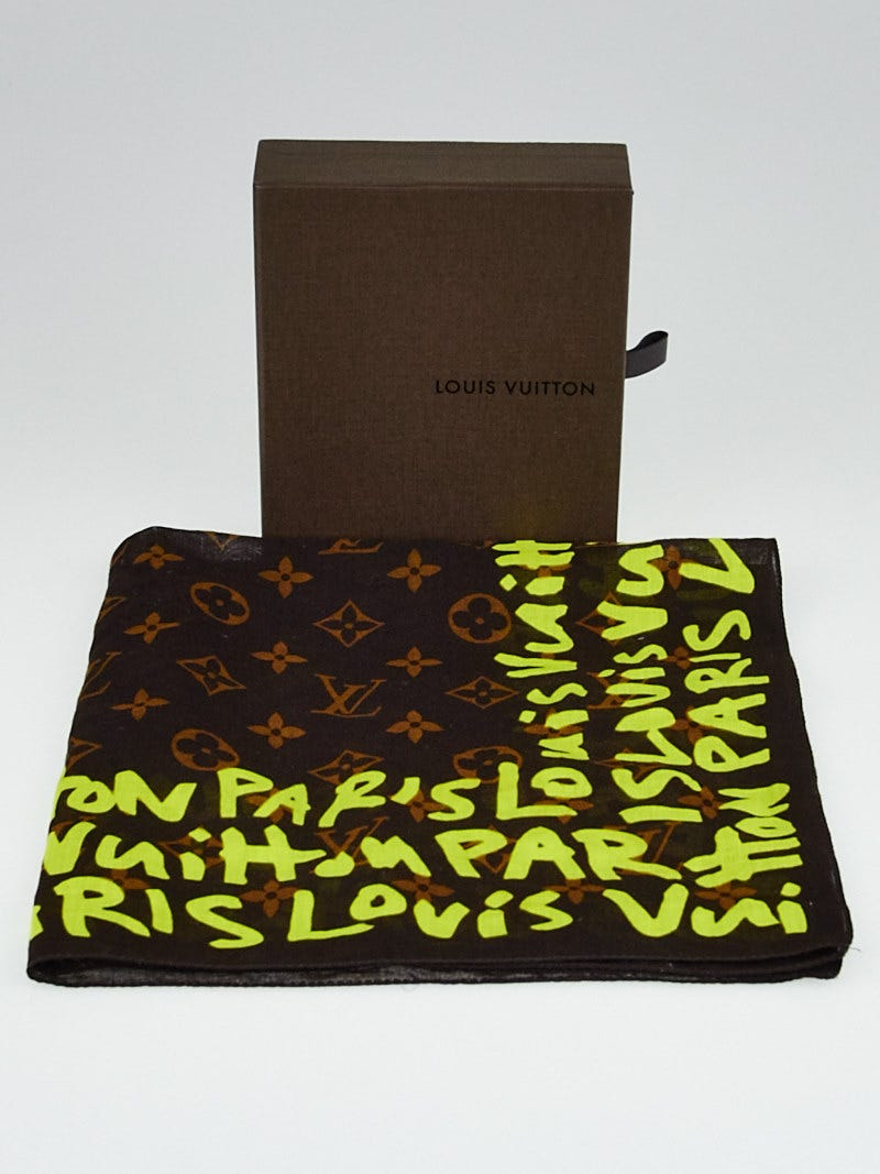 Louis Vuitton LOUIS VUITTON scarf monogram graffiti cotton brown