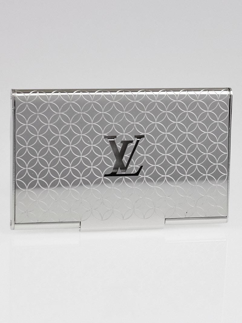 Louis Vuitton Silver Metal Champs Elysées Card Holder Silvery ref