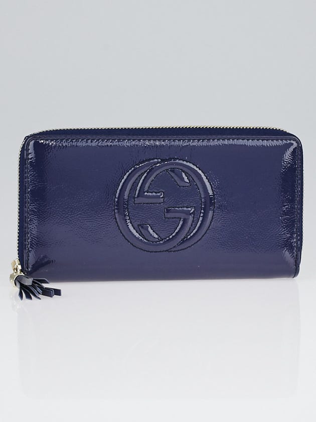 Gucci Purple Patent Leather Soho Zippy Wallet