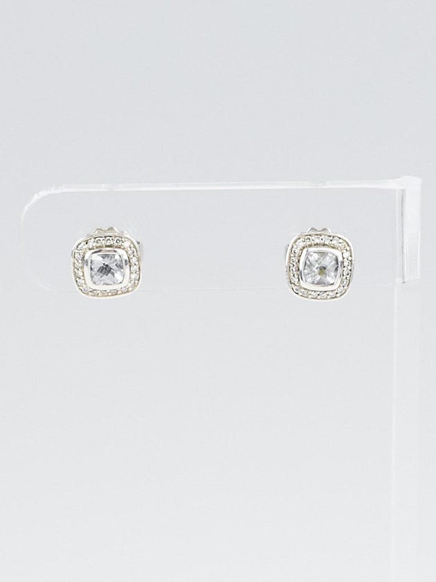 David Yurman 5mm White Topaz and Diamonds Petite Albion Earrings