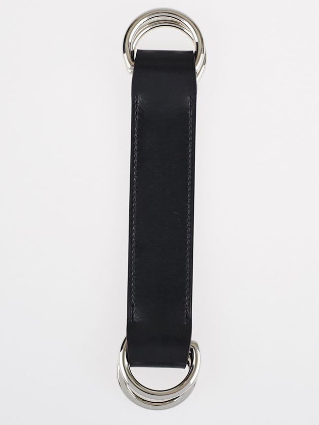 Hermes Black Barenia Leather Romance Belt and Scarf Ring