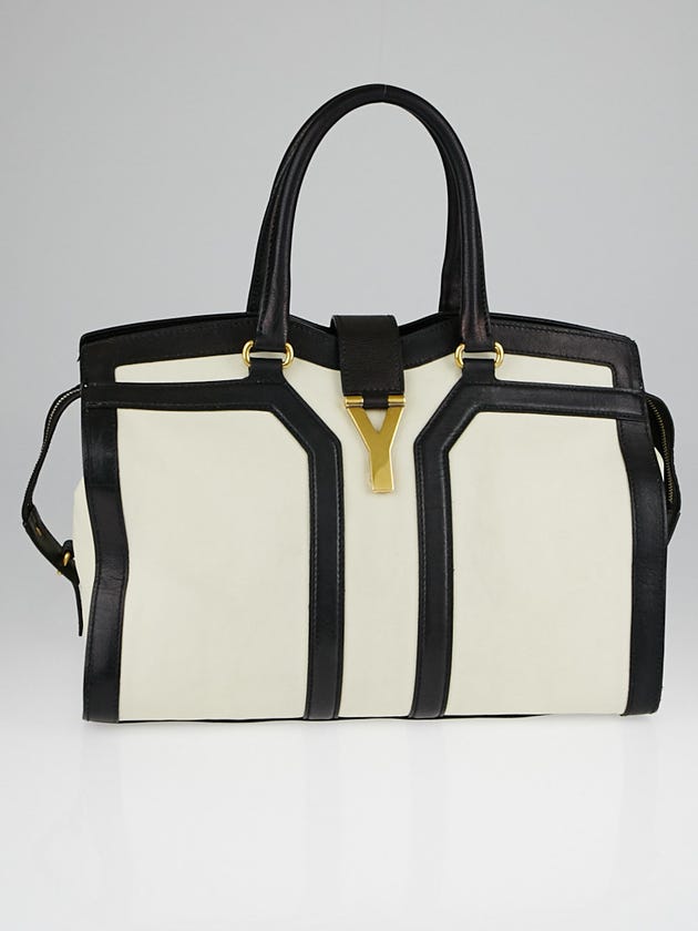 Yves Saint Laurent Black/White Cabas ChYc Medium Bag
