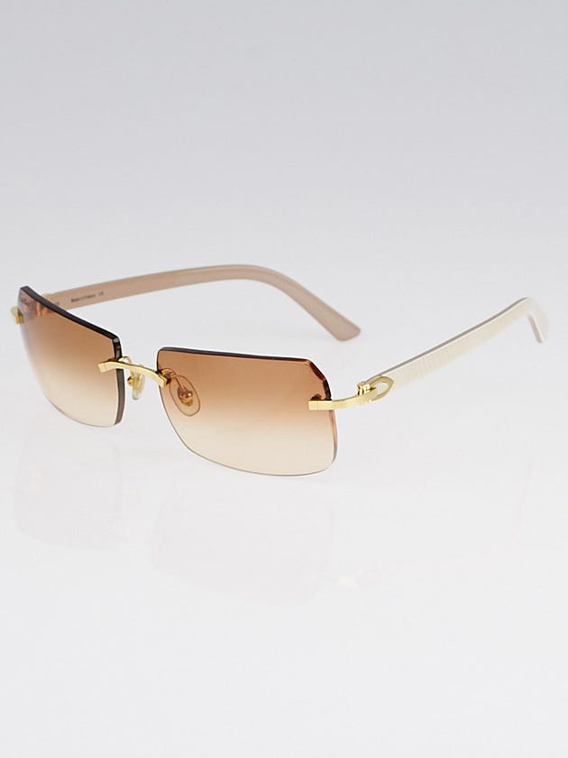 Cartier Brown Gradient Lenses Rimless Frame Sunglasses 135