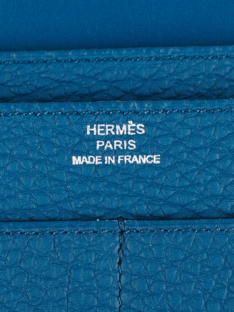 Dogon leather wallet Hermès Blue in Leather - 10685966