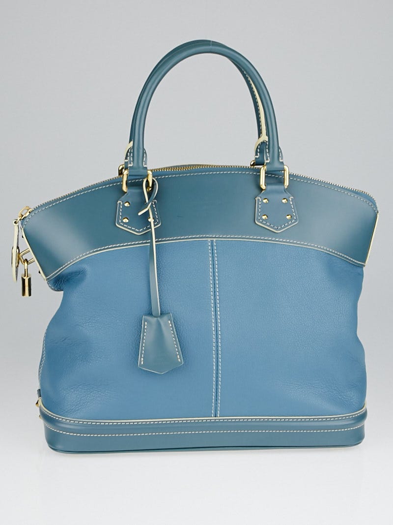 Louis Vuitton Blue Suhali Leather Lockit MM Bag - Yoogi's Closet