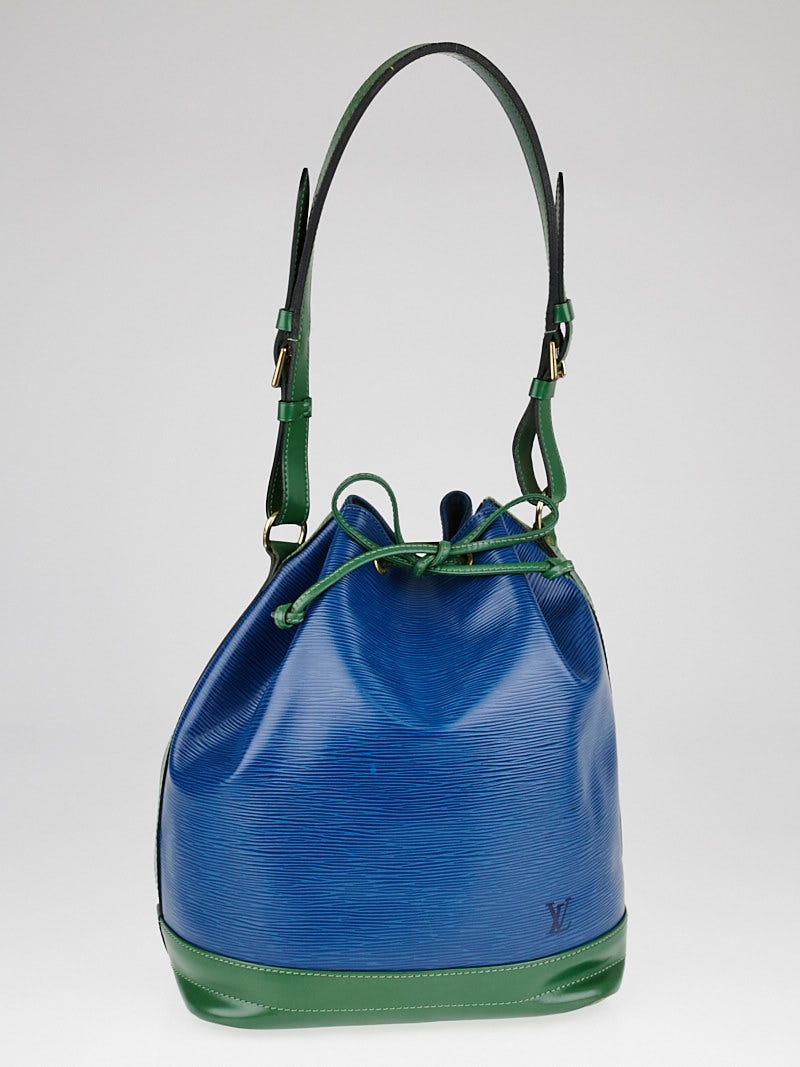Auth Louis Vuitton Paris LV Noe Blue/Green Leather Women's