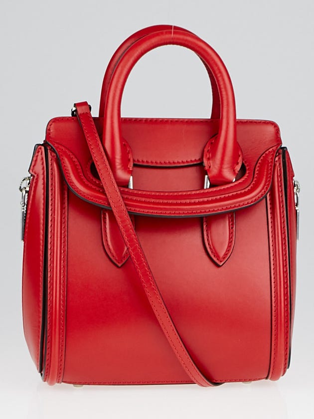 Alexander McQueen Red Smooth Calfskin Leather Mini Heroine Bag