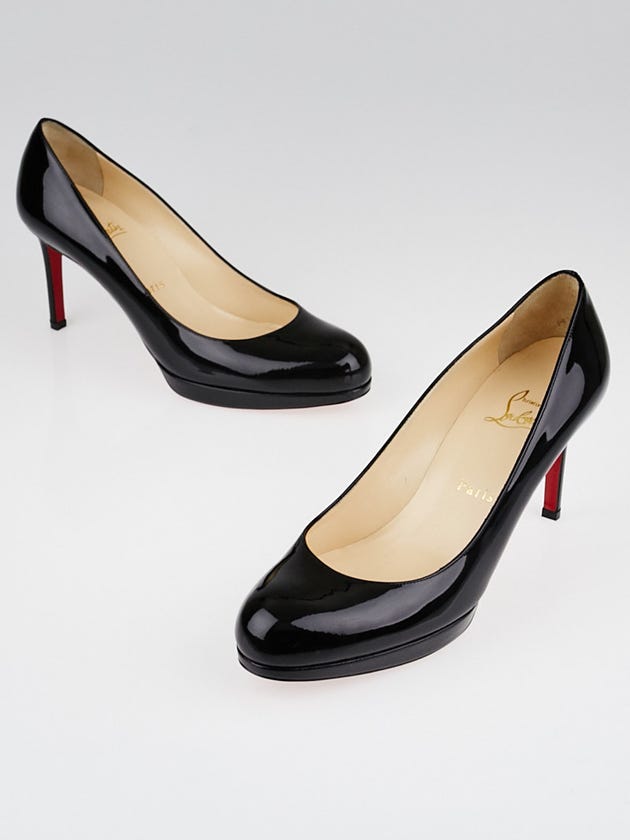 Christian Louboutin Black Patent Leather New Simple 85 Pumps Size 8/38.5