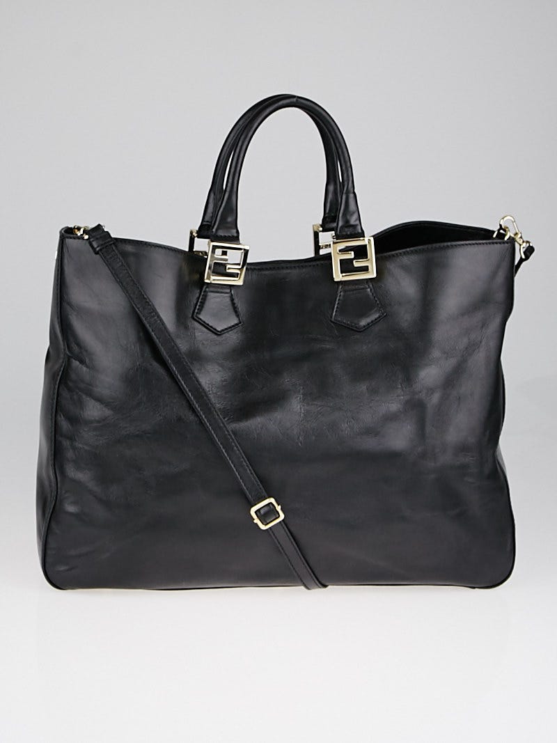Twins Logo Leather Shoulder Bag