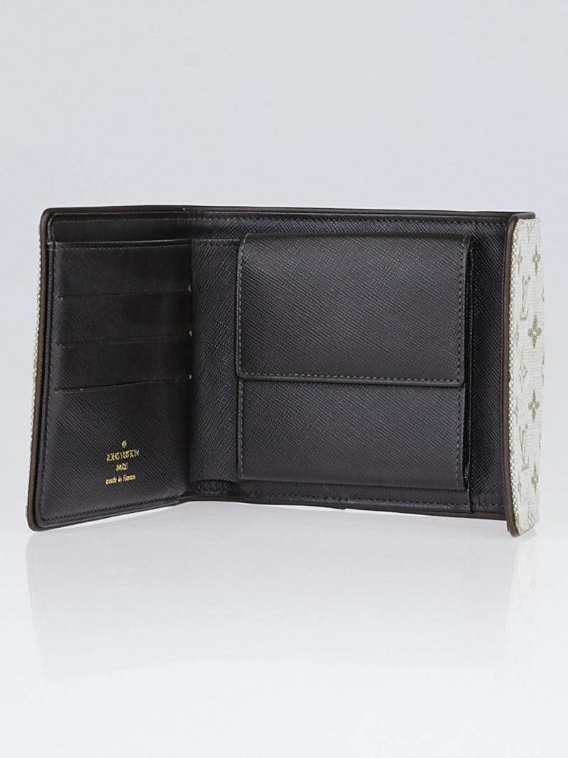 Louis Vuitton Khaki Monogram Mini Lin Canvas Compact Wallet - Yoogi's Closet