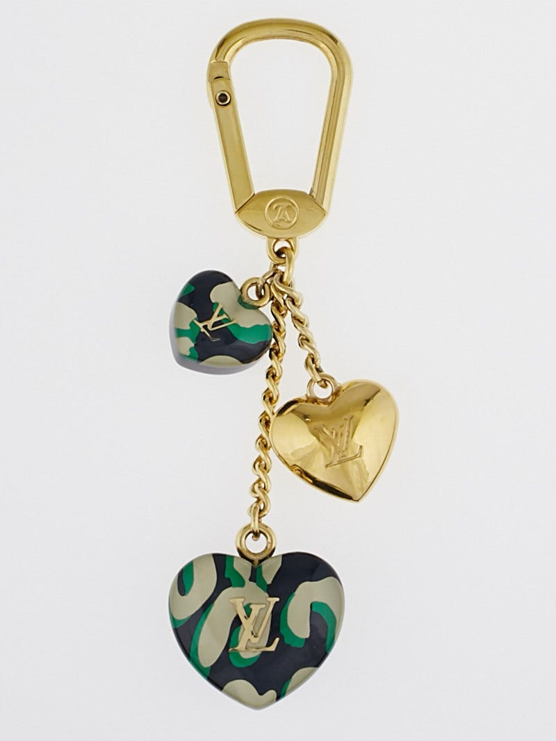 Louis Vuitton Green Leopard Stephen Sprouse Heart Couer Key Holder