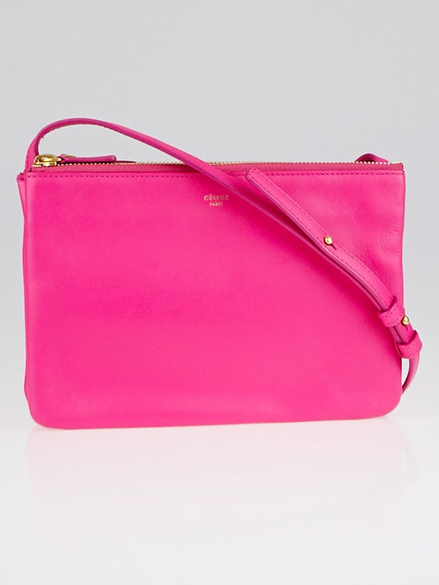 Celine Pink Lambskin Leather Small Trio Bag