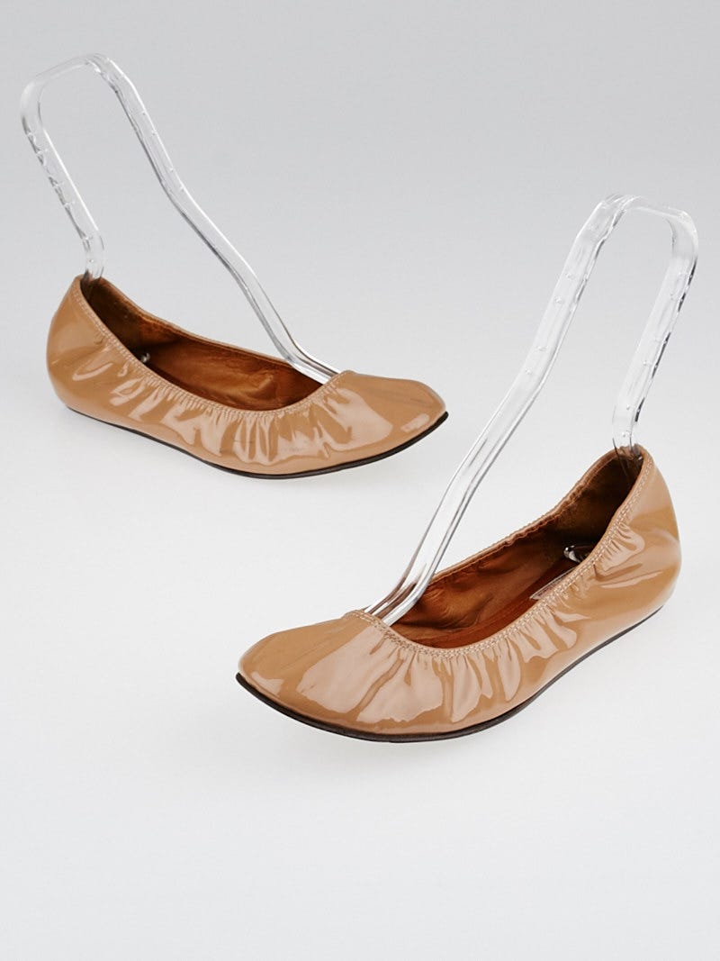 Lanvin Nude Patent Leather Ballet Flats Size 9 39.5 Yoogi s Closet