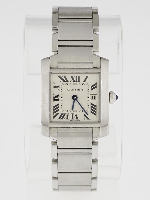 Cartier Stainless Steel Tank Francaise Medium Quartz Watch W51011Q3