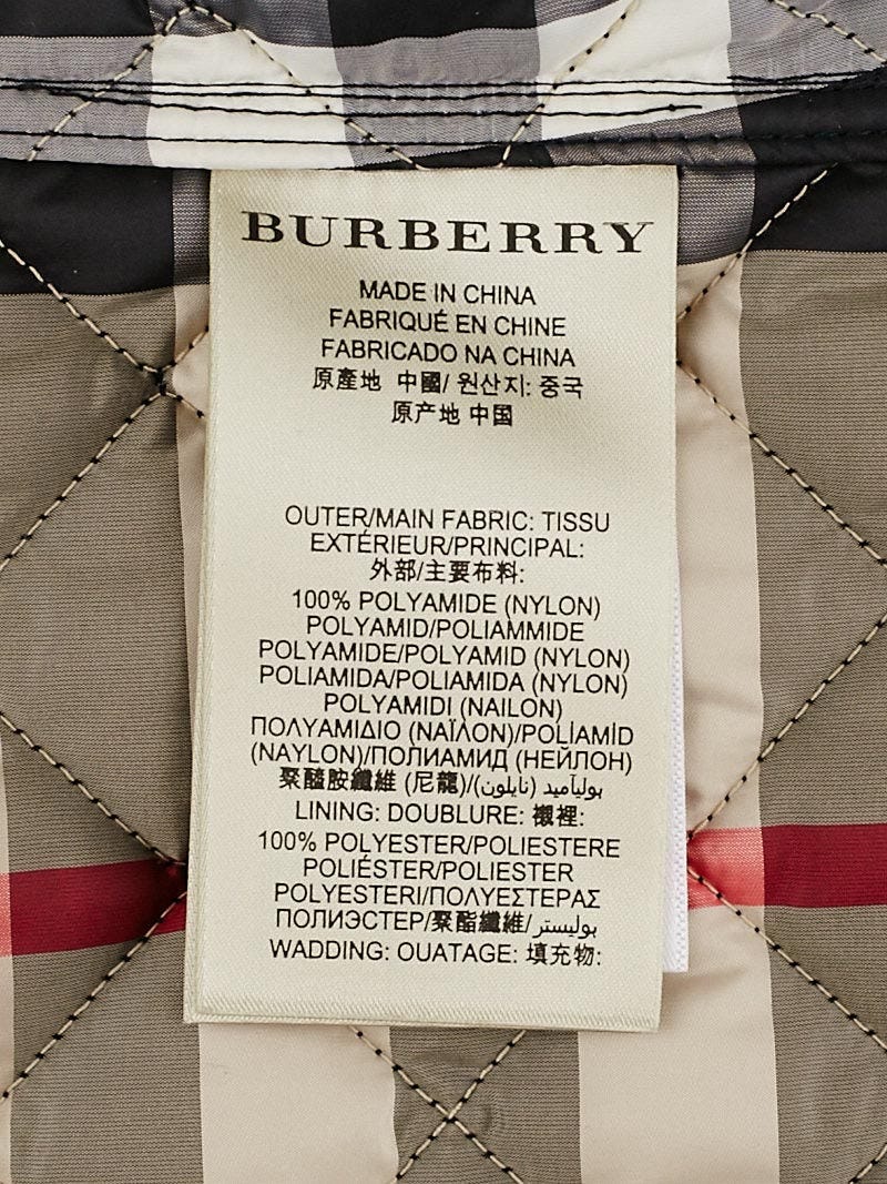 Burberry Brit Black Quilted Nylon Kencott Jacket Size XL - Yoogi's Closet