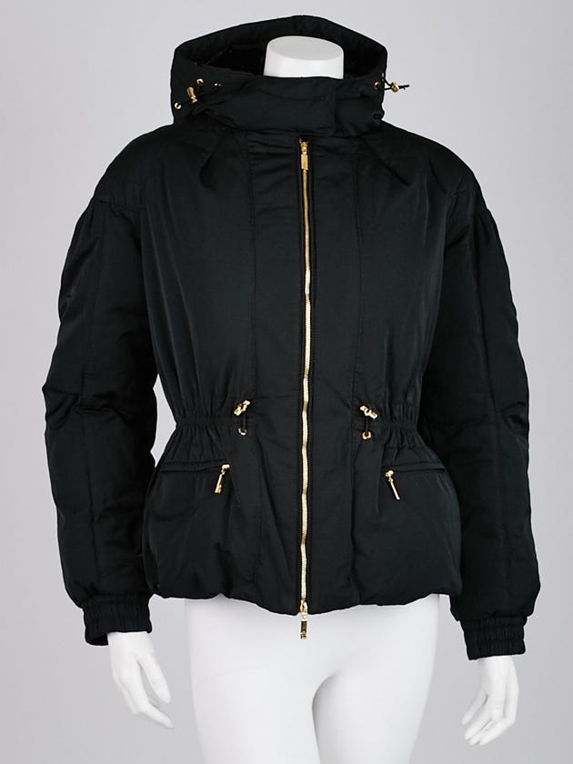 Moncler Black Polyester Hooded Down Lille Jacket Size 2/M
