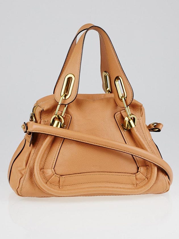 Chloe Light Tan Pebbled Leather Small Paraty Bag