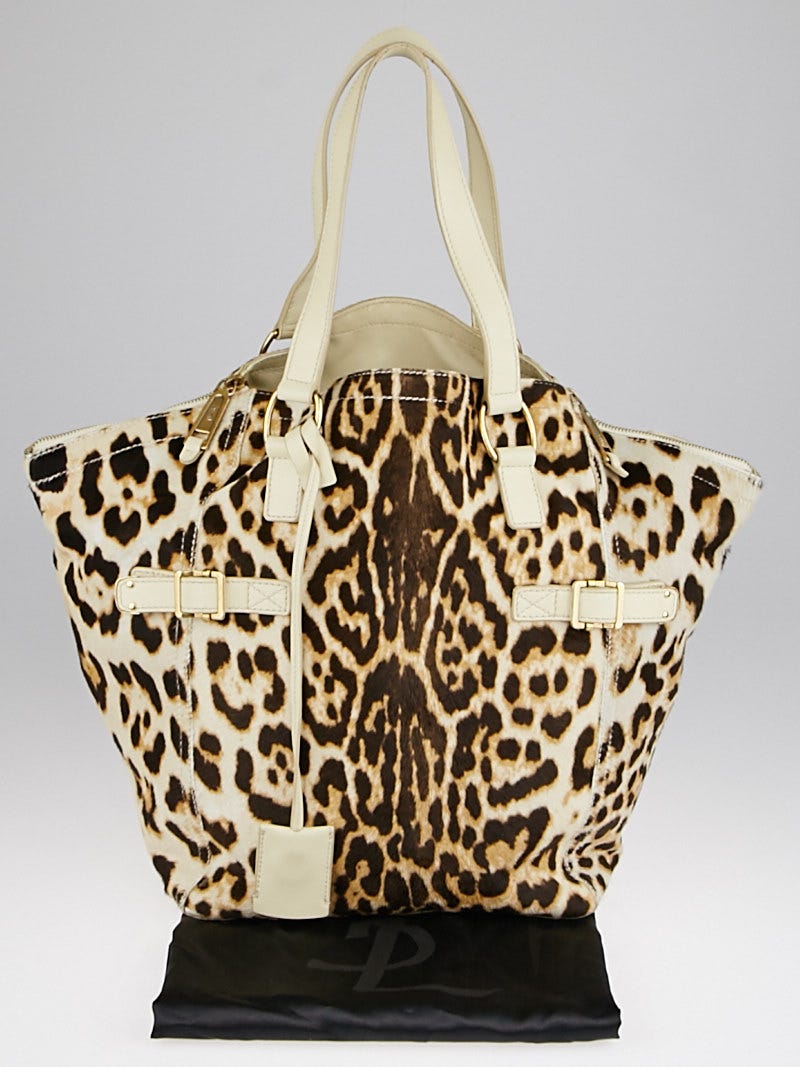 Yves Saint Laurent Leopard Print Pony Hair Medium Downtown