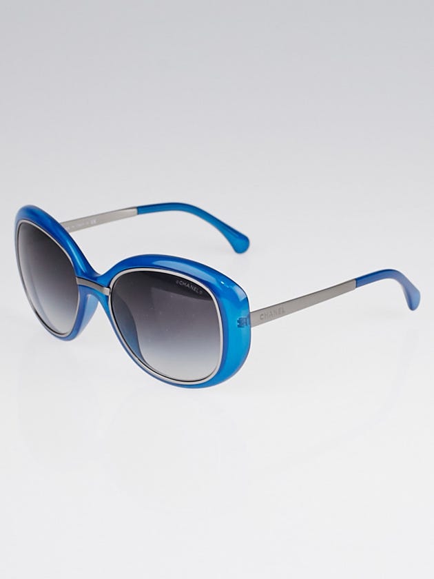 Chanel Blue Oversize Plastic Frame Logo Sunglasses-6045