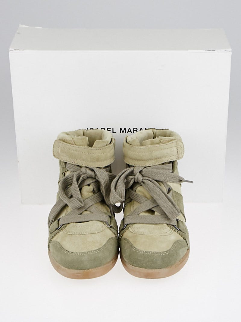 Strikt lening aankleden Isabel Marant Taupe Calf Suede Bluebel Sneaker Wedges Size 6.5/37 - Yoogi's  Closet