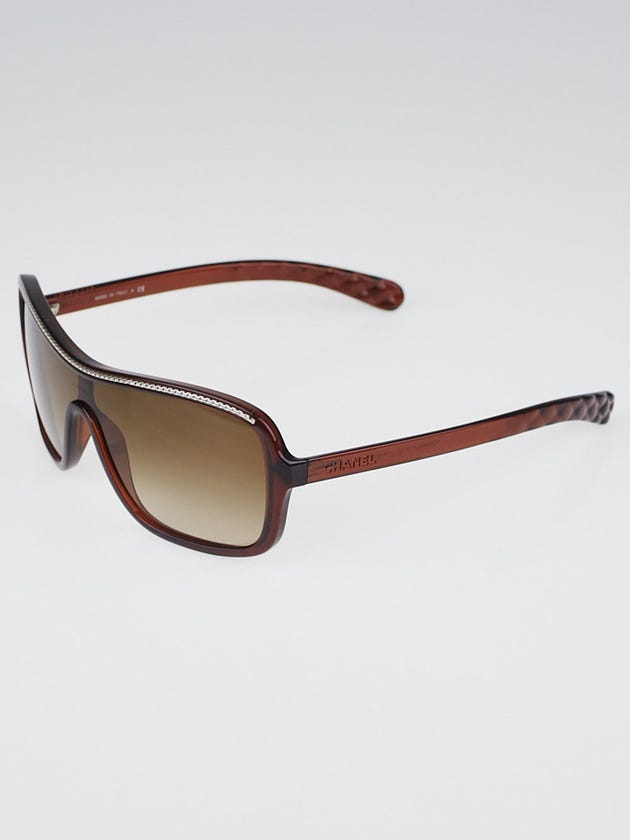 Chanel Brown Oversize Frame Gradient Tint Chain Sunglasses-6043