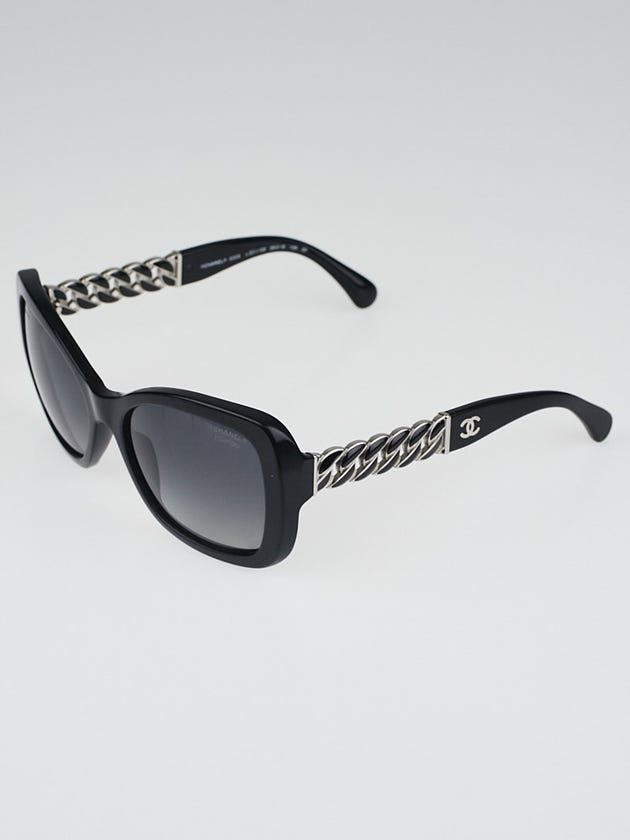 Chanel Black Square Frame Chain-Link Sunglasses-5305