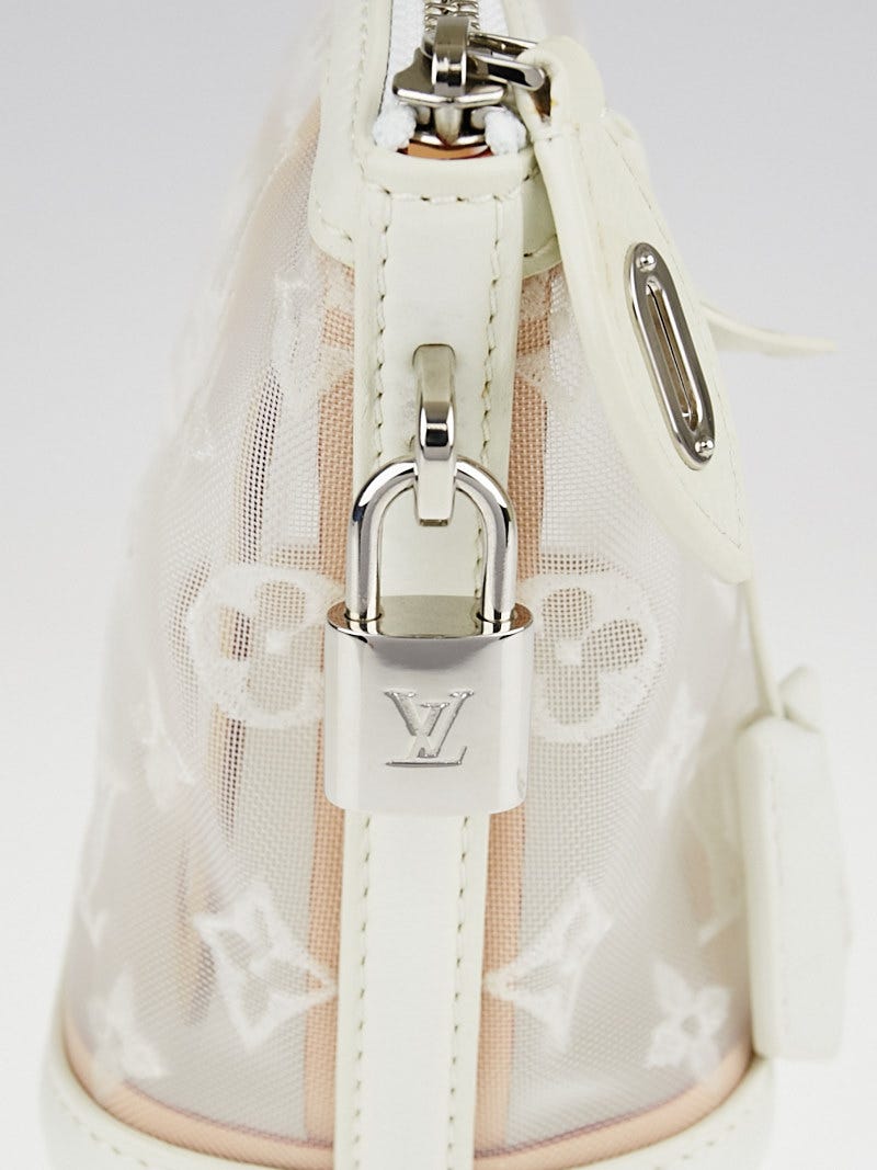 Louis Vuitton White Mesh Transparent Transparence Lockit Clutch Bag