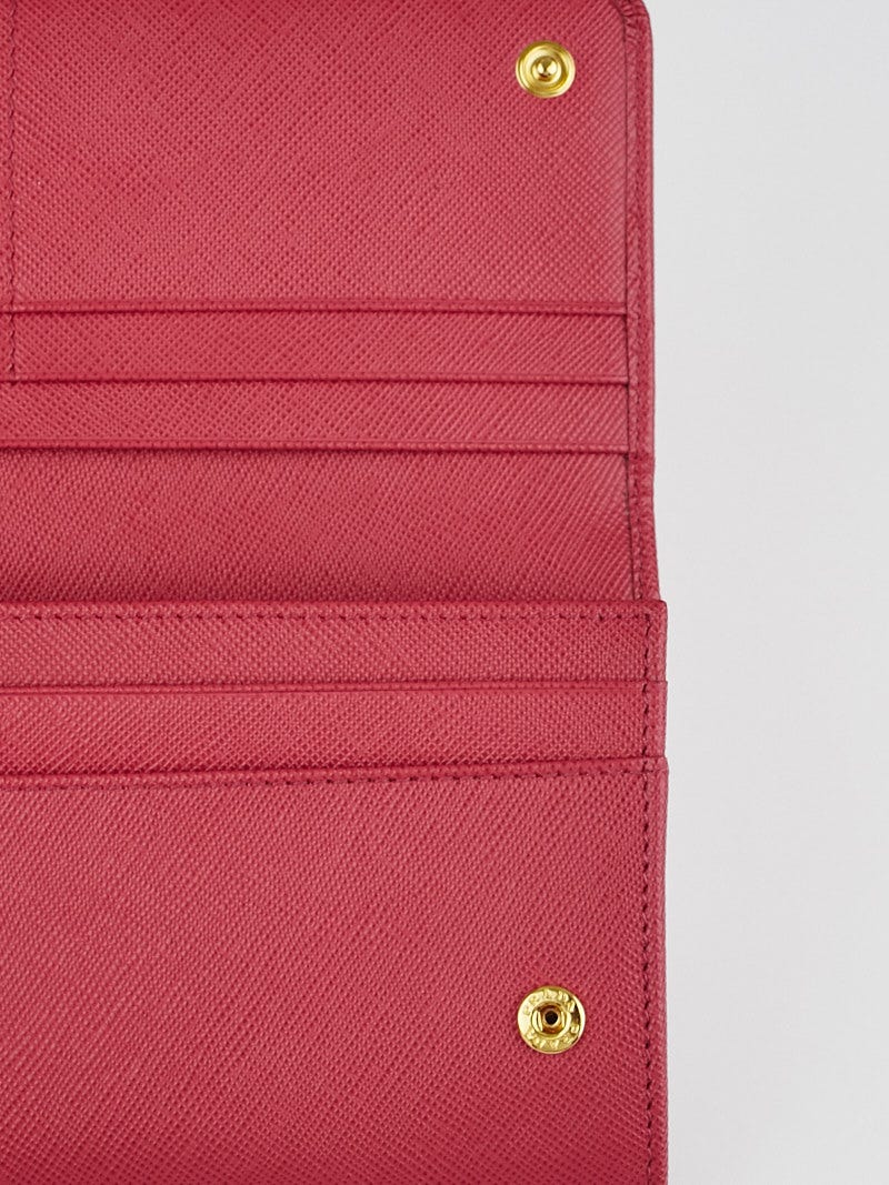 Prada Peonia Saffiano Metal Leather Continental Wallet 1M1132