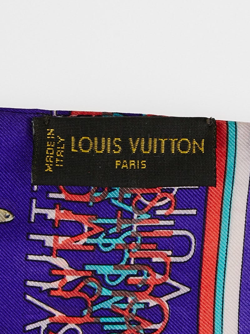Louis Vuitton Purple Silk Monogram Splash Bandeau Scarf - Yoogi's