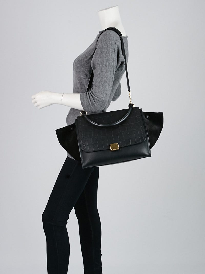 Celine trapeze croc embossed sale