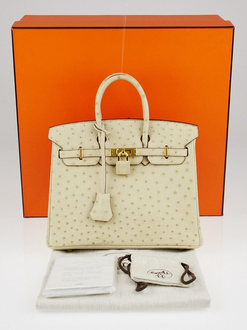 White Ostrich leather Hermes birkin and Black Laboutins