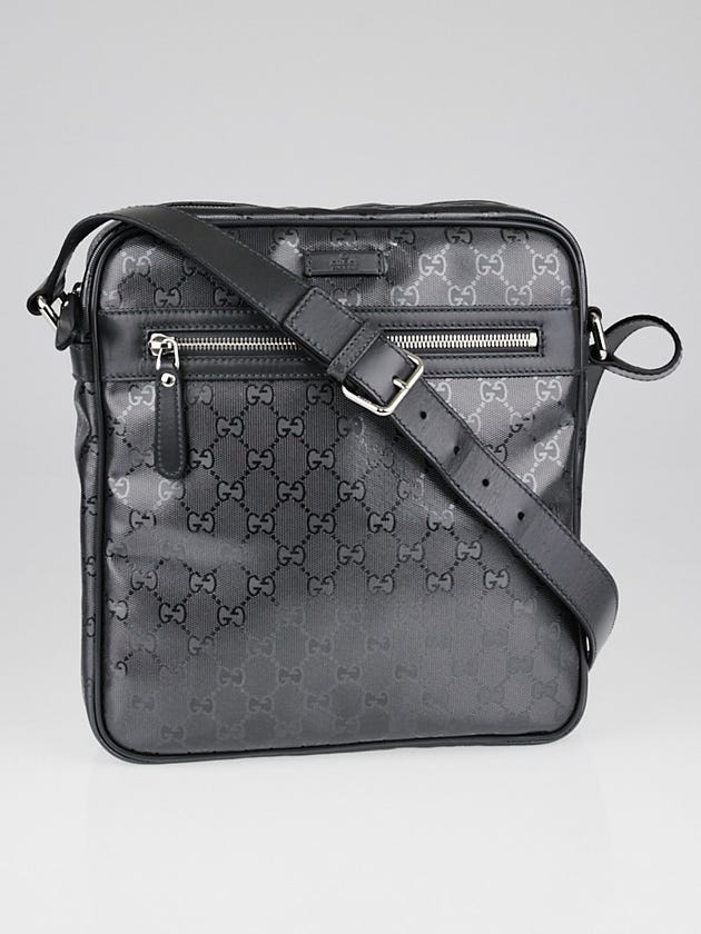 Gucci Silver Metallic GG Imprime Coated Canvas Messenger Bag