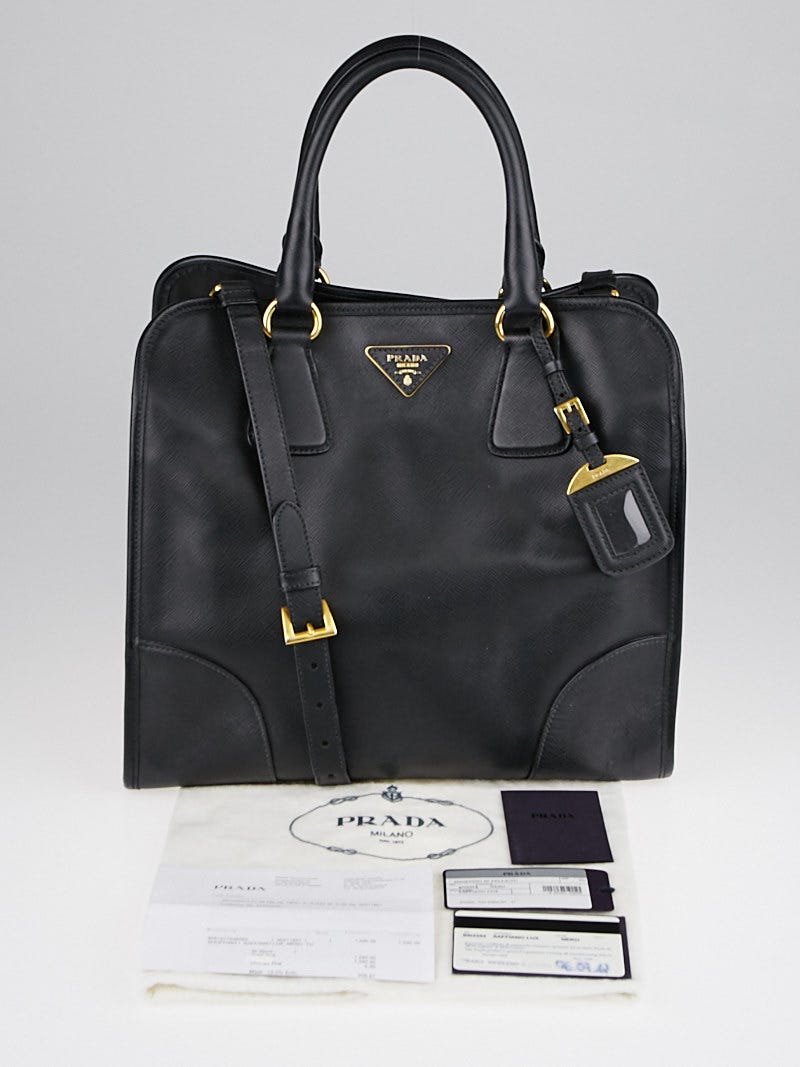Prada Black Saffiano Lux Leather Tote Bag BN2254 Yoogi s Closet