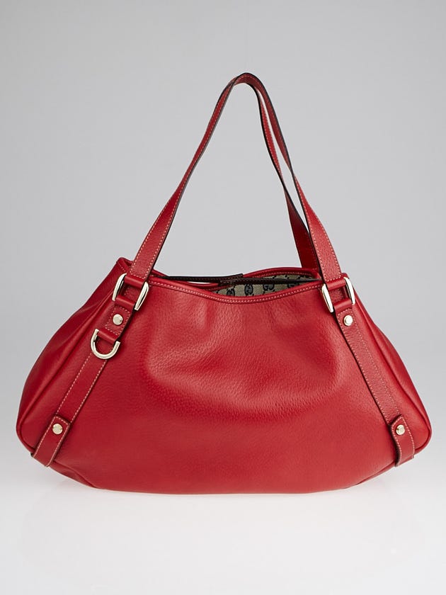Gucci Red Leather Medium Abbey Tote Bag