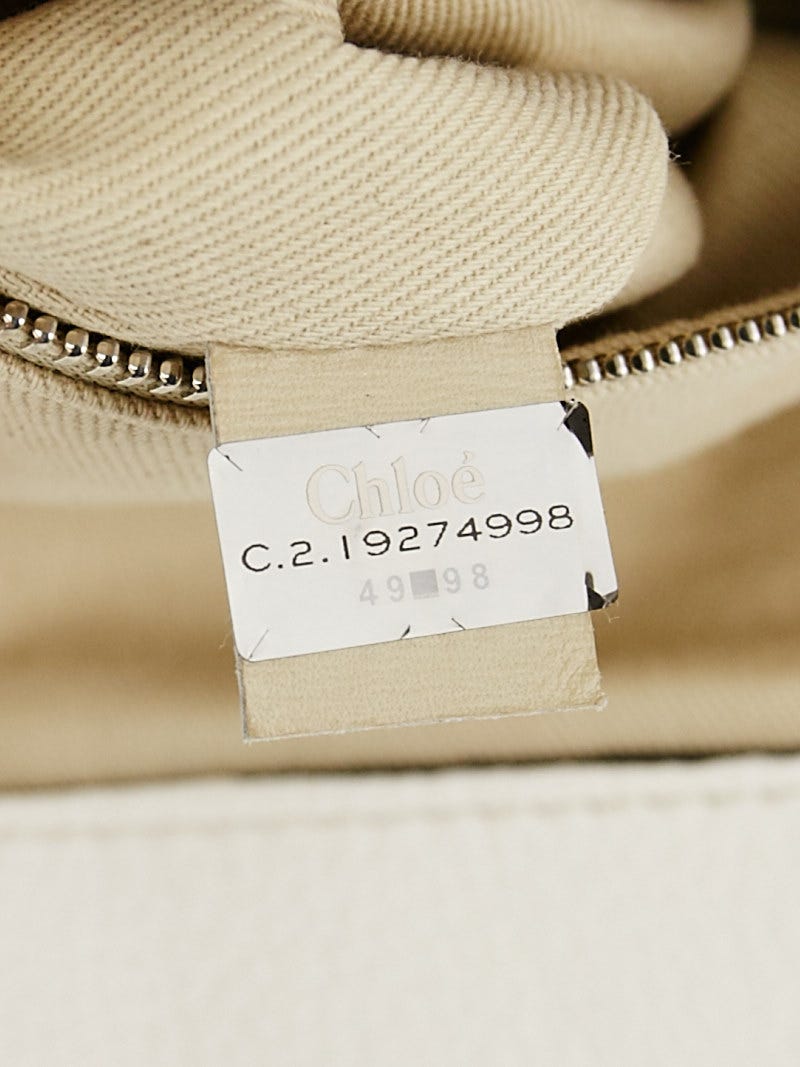 Chloe White Leather Plexo Paddington Large Dome Satchel Bag